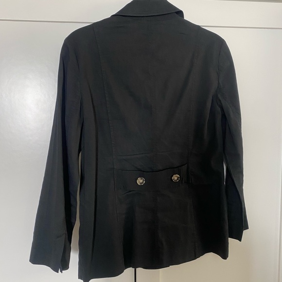 Theory Black Linen Blend Jacket Sz8 - Picture 6 of 9
